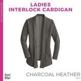Ladies Interlock Cardigan- Charcoal Heather (CPA Rectangle #143660)