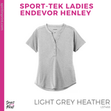 Ladies Endeavor Henley Tee- Light Grey Heather (MVA Academy Logo #143700)