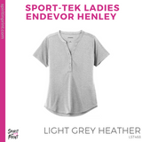 Ladies Endeavor Henley Tee- Light Grey Heather (MVA Heart #143682)