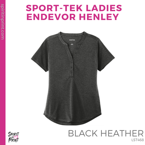 Ladies Endeavor Henley Tee- Black Heather