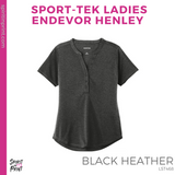 Ladies Endeavor Henley Tee- Black Heather (MVA Logo #143700)