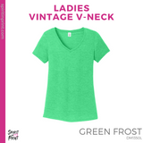 Celebrate Lucky - Ladies Vintage V-Neck Tee - Green Frost (#143575)