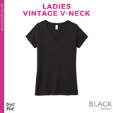 Ladies Vintage V-Neck Tee - Black (Work of Heart #143507)