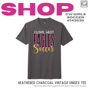 Vintage Unisex Tee - Heathered Charcoal (CW Soccer #143535)
