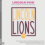 Crewneck Sweatshirt - Maroon (Lincoln Paw #143649)