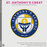 3/4 Sleeve Baseball Tee - Heather Grey / Navy (St. Anthony's Crest #143436)