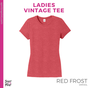 Girly Vintage Tee - Red Frost (Fairmead Oval #143702)