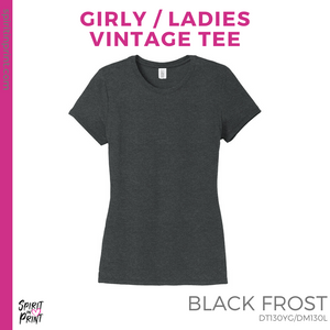 Girly Vintage Tee - Black Frost (Fairmead Oval #143702)