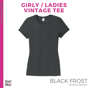 Girly Vintage Tee - Black Frost (Hillside Block #143616)