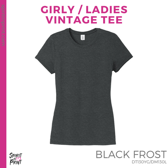 Girly Vintage Tee - Black Frost (Ewing Stencil #143684)