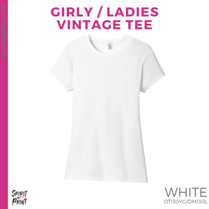 Girly Vintage Tee - White (Young Pep & Cheer)