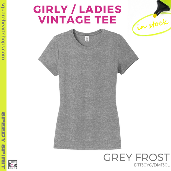Girly Vintage Tee - Grey Frost