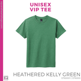 Unisex VIP Tee - Heathered Kelly Green (Easterby Script #143343)