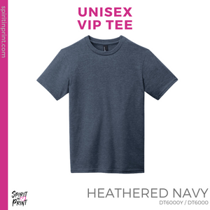Unisex VIP Tee - Heathered Navy (Riverview Stripes #143601)