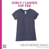 Girly VIP Tee - Heathered Navy (Reagan Tiny T-Wolf #143266)