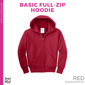 Basic Full-Zip Hoodie - Red (Washington KESD Mascot #143279)