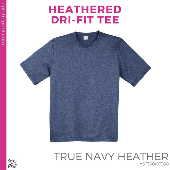 Heathered Dri-Fit Tee - True Navy (St. Anthony's Crest #143436)