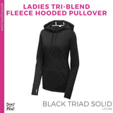 Ladies Tri-Blend Fleece Hooded Pullover- Black Triad Solid (Mission Vista Academy Rectangle #143683)