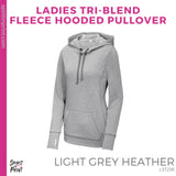 Ladies Tri-Blend Fleece Hooded Pullover- Light Grey Heather (Mission Vista Academy Rectangle #143683)