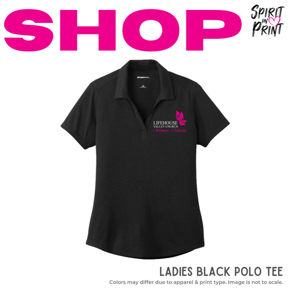 Ladies Tri-Blend Polo - Black (LIFEhouse Women's Ministry)