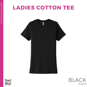 Ladies Next Level Cotton Tee- Black (Mission Vista Academy Rectangle #143683)