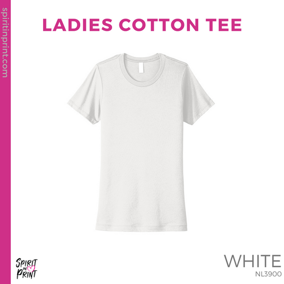 Ladies Next Level Cotton Tee- White (Mission Vista Academy Heart #143682)