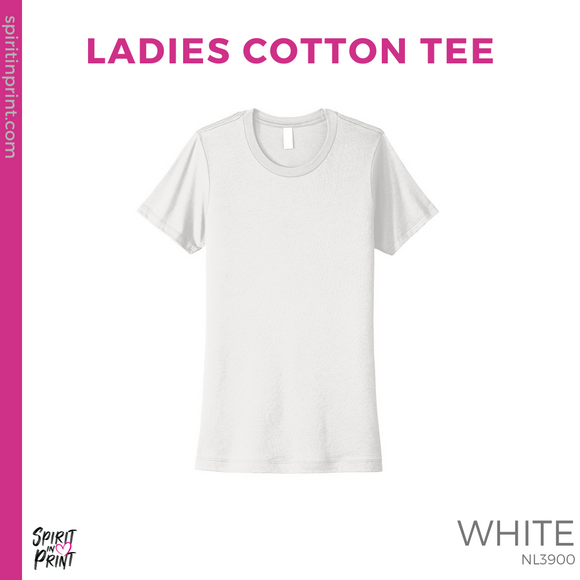 Ladies Next Level Cotton Tee- White (Mission Vista Academy Rectangle #143683)