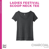 Ladies Festival Scoop Neck Tee- Charcoal (Mission Vista Academy Block #143681)