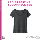 Ladies Festival Scoop Neck Tee- Charcoal (Mission Vista Academy Heart #143682)