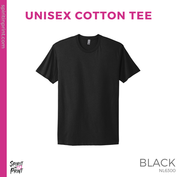 Unisex Cotton Tee- Black (Mission Vista Academy Rectangle #143683)