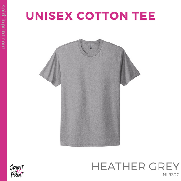 Unisex Cotton Tee- Heather Grey (Mission Vista Academy Logo #143700)