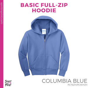 Full-Zip Hoodie - Columbia Blue (Valley Oak Block VO #143879)