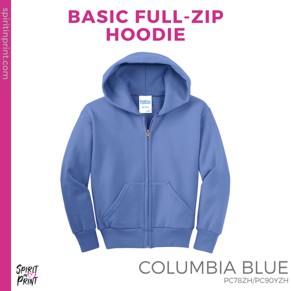 Full-Zip Hoodie - Columbia Blue (Young Pep & Cheer)