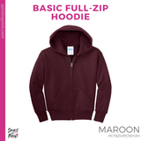 Full-Zip Hoodie - Maroon (Young Repeat #143875)