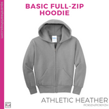 Basic Full-Zip Hoodie - Athletic Heather (Polk Mascot #143537)