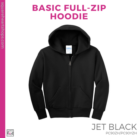 Basic Full-Zip Hoodie - Black (Oraze Heart #143384)