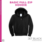Basic Full-Zip Hoodie - Black (Polk Heart #143517)