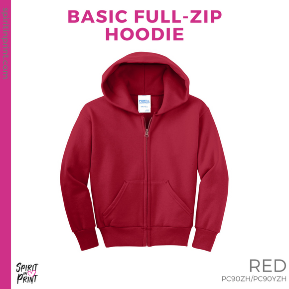 Full-Zip Hoodie - Red (HB Logos #143698)