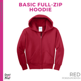 Full-Zip Hoodie - Red (HB Logos #143698)