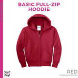 Full-Zip Hoodie - Red (Sierra View Stencil #143630)