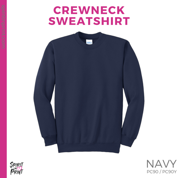Crewneck Sweatshirt - Navy (Reagan Tiny T-Wolf #143266)
