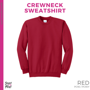 Crewneck Sweatshirt- Red (Riverview Stripes #143601)