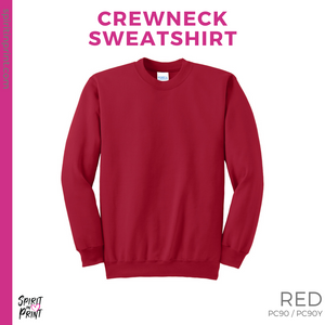 Crewneck Sweatshirt - Red (Sierra View Stencil #143630)