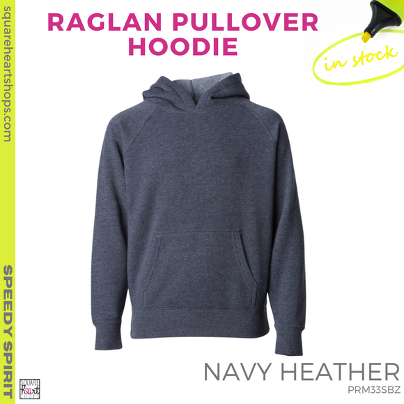 Raglan Pullover Hoodie - Navy Heather