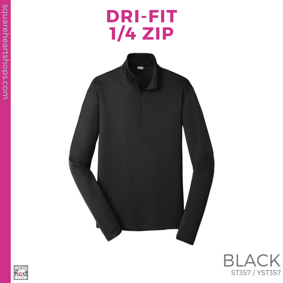 Dri-Fit 1/4 Zip - Black (Polk Mascot #143537)