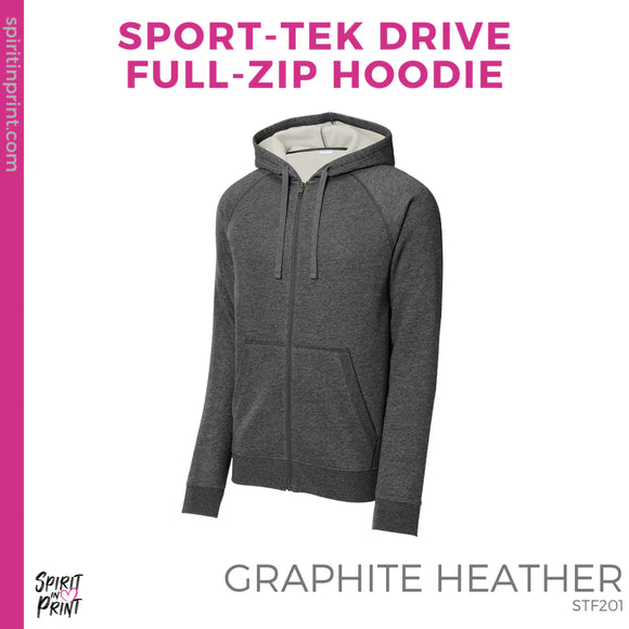 Unisex Fleece Full-Zip Hoodie - Graphite Heather (Mission Vista Academy Heart #143682)