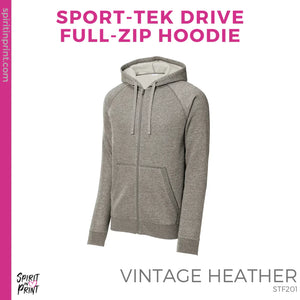 Unisex Fleece Full-Zip Hoodie - Vintage Heather (Mission Vista Academy Rectangle #143683)