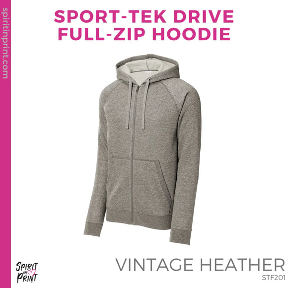 Unisex Fleece Full-Zip Hoodie - Vintage Heather (Mission Vista Academy Heart #143682)