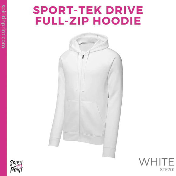 Unisex Fleece Full-Zip Hoodie - White (Mission Vista Academy Heart #143682)