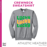 Crewneck Sweatshirt - Athletic Grey (Triple Lucky)